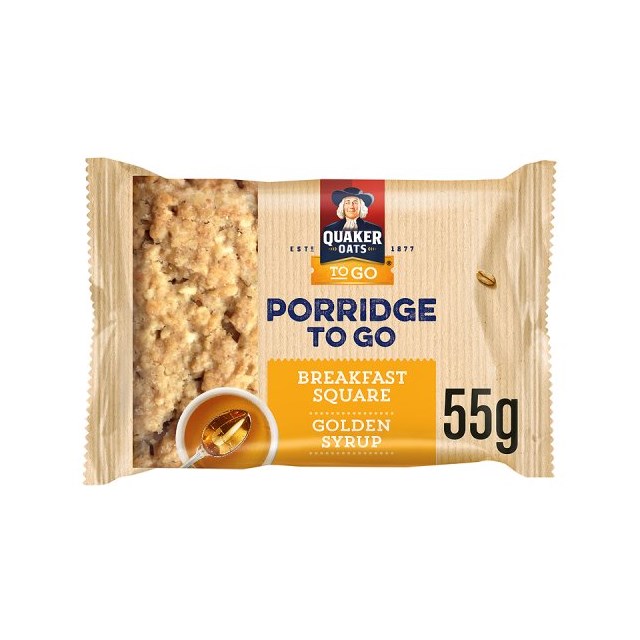 Quaker Porridge To Go Bars Golden Syrup 55g (12 Pack)