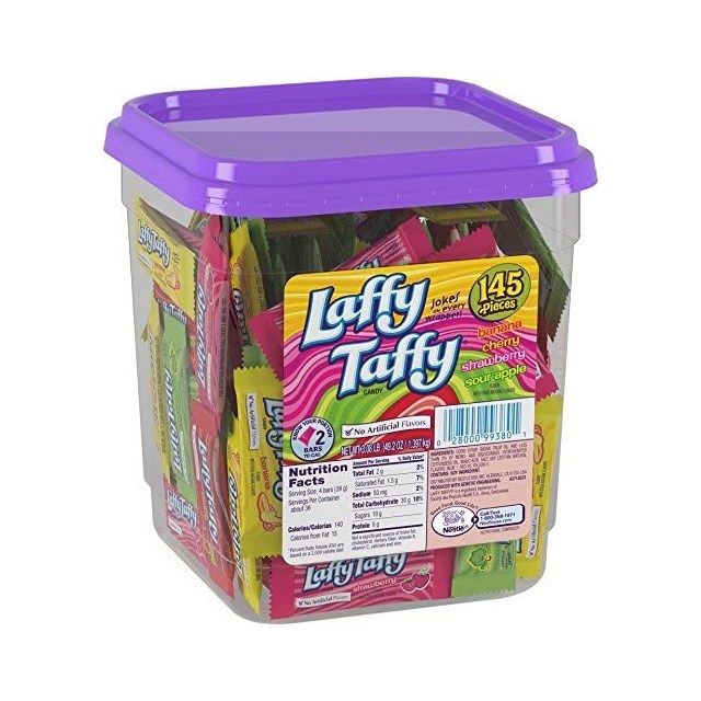 USA LAFFY TAFFY TUBS ASSORTED 145 Pieces 1.39kg