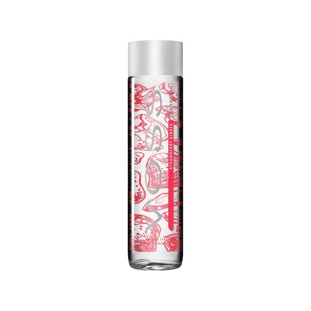 VOSS STRAWBERRY GINGER SPARKLING WATER GLASS BOTTLES 375ml (12 PACK)