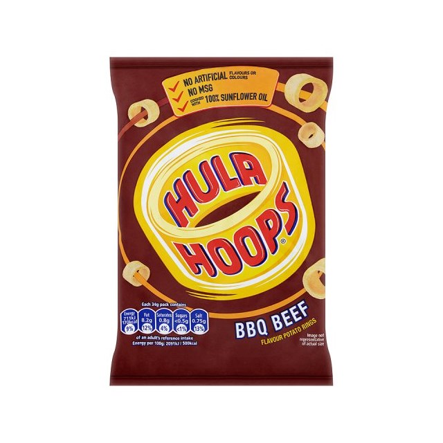 HULA HOOPS BBQ BEEF 43g (32 PACK)