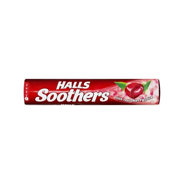 HALLS SOOTHERS CHERRY THROAT LOZENGES 45g (20 PACK)