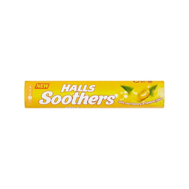 HALLS SOOTHERS HONEY & LEMON THROAT LOZENGES 45g (20 PACK)