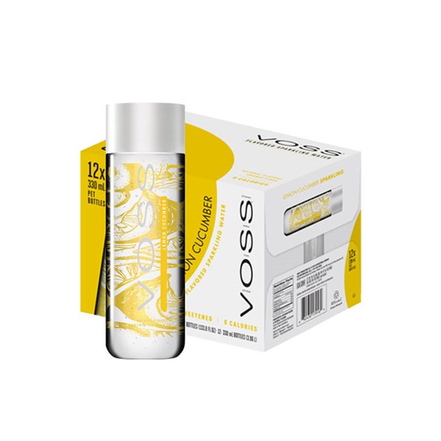 VOSS LEMON CUCUMBER SPARKLING WATER 330ml (12 PACK)