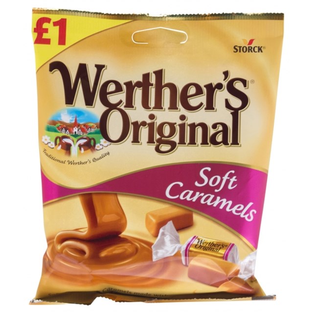 WERTHERS ORIGINAL SOFT CARAMELS £1 110g (12 PACK)