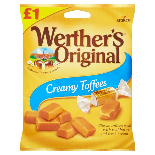 WERTHERS ORIGINAL CREAMY TOFFEES £1 110g (12 PACK)