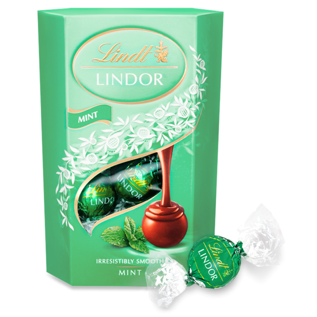 LINDT LINDOR MINT CHOCOLATE BOX 200g (8 BOXES)