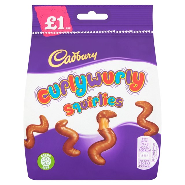 CADBURYS CURLY WURLY SQUIRLIES £1 90g (10 PACK)