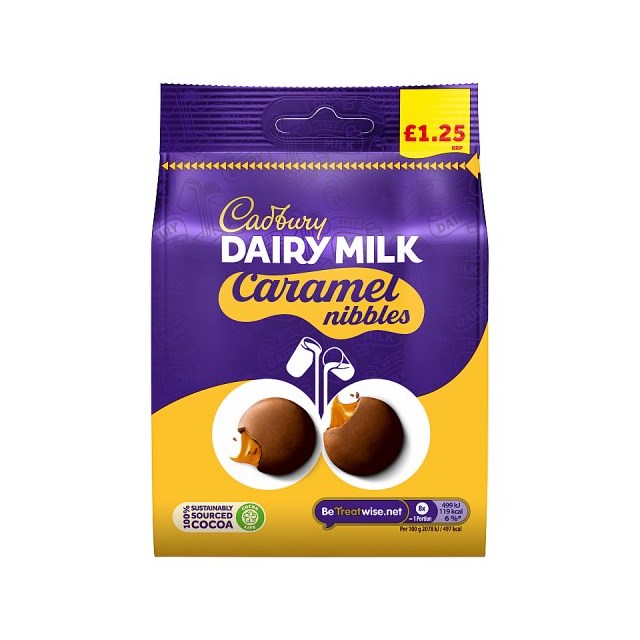 CADBURYS DAIRY MILK CARAMEL NIBBLES £1 90g (10 PACK)