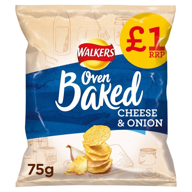 WALKERS BAKED CHEESE & ONION £1 75g (15 PACK)