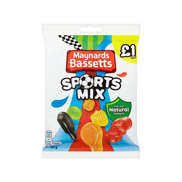MAYNARDS BASSETTS £1 SPORTS MIXTURE 130g (12 PACK)
