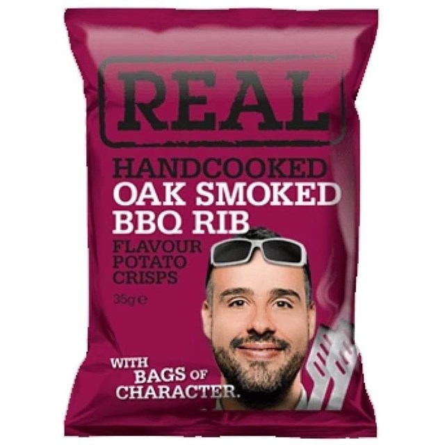 REAL CRISPS OAK SMOKED BBQ RIB 35g (24 PACK)
