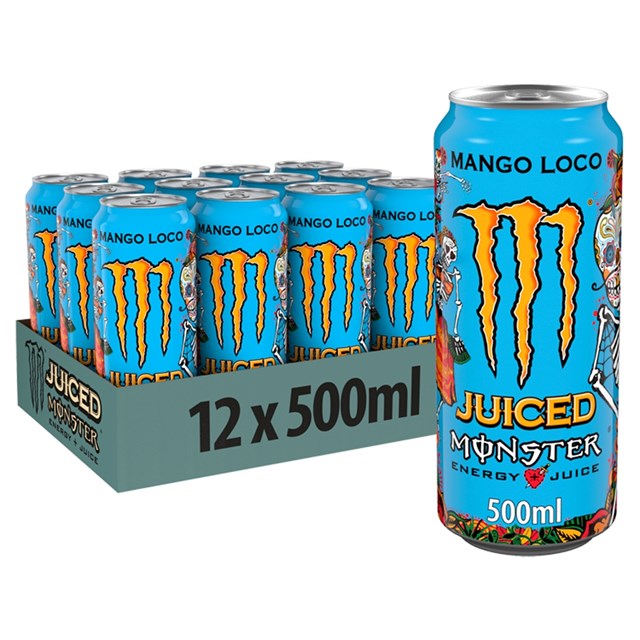 Monster Energy Drink Plain Pack Mango Loco 500ml (12 Pack)