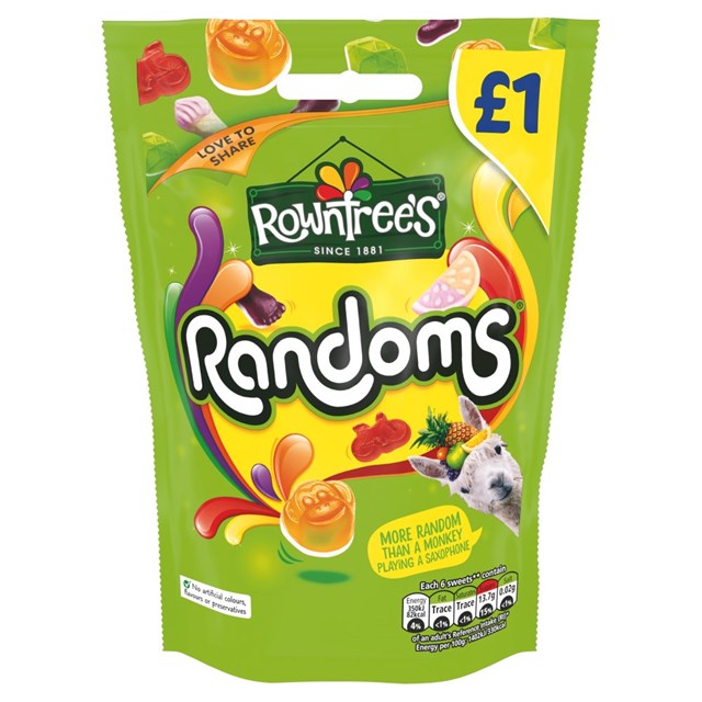 ROWNTREES RANDOMS 120g £1 (10 PACK)