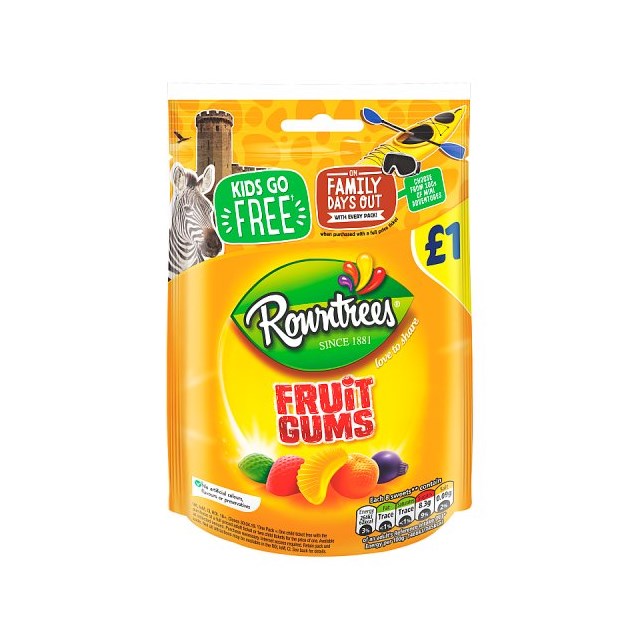 ROWNTREES £1 FRUIT GUMS BAGS