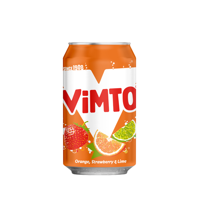VIMTO ORANGE,STRAWBERRY & LIME CANS 330ml (24 PACK)