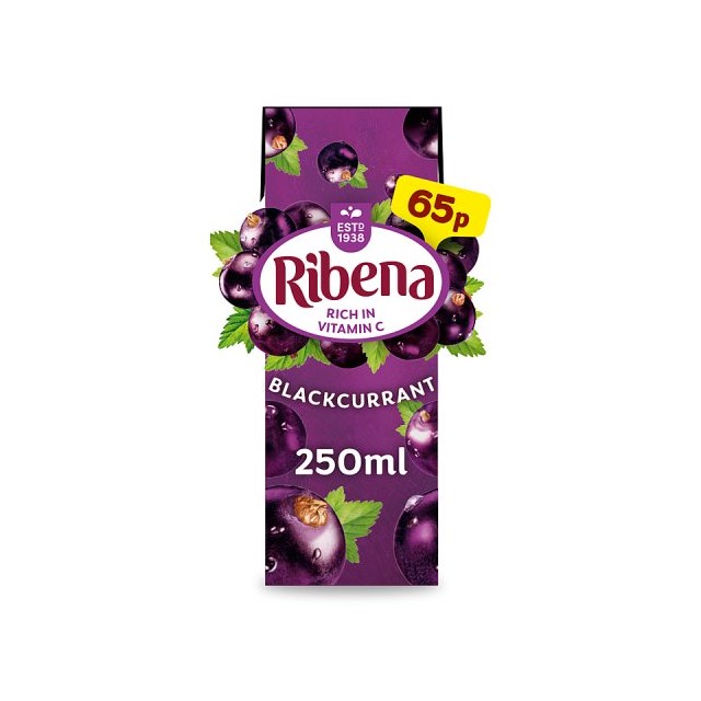 Ribena Blackcurrant Carton 250ml 65p (24 Pack)