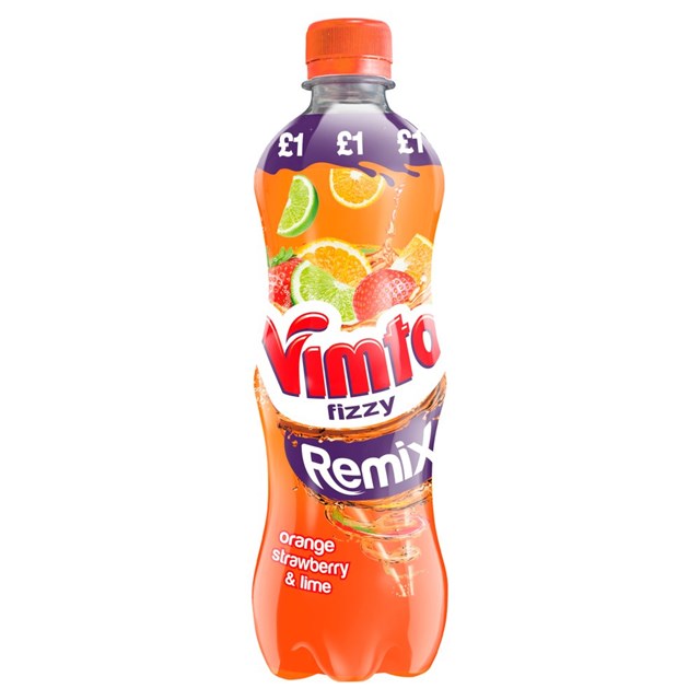 VIMTO FIZZY ORANGE STRAWBERRY & LIME 500ML £1 (12 PACK)