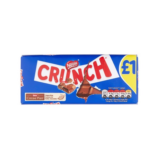 CRUNCH MLK CHOCOLATE 100g £1.25 (16 PACK)