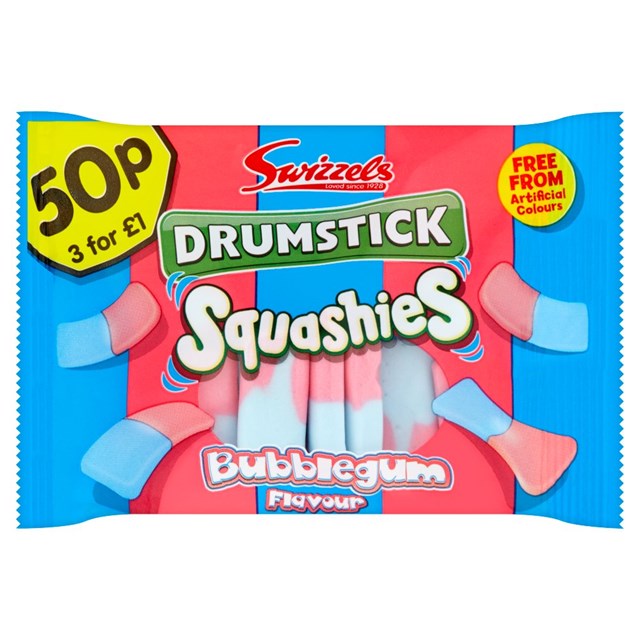 SQUASHIES BUBBLEGUM 50P 3 FOR £1