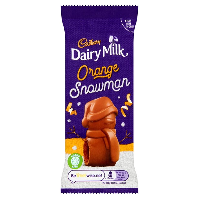 CADBURY ORANGE MOUSSE SNOWMAN