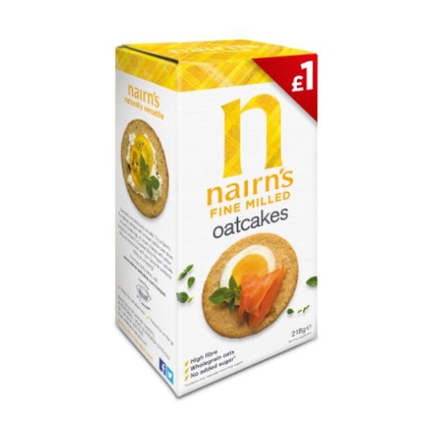 NAIRNS £1 FINE MILLED OATCAKES JAN 2019 DATE