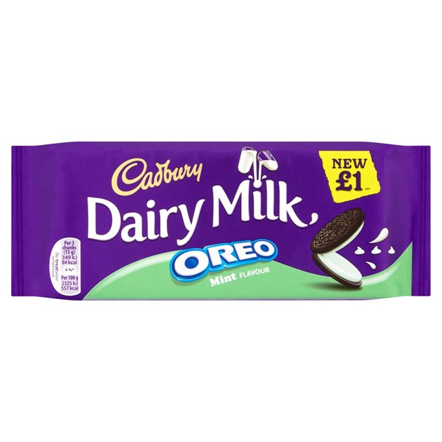 CADBURYS DAIRY MILK MINT OREO £1 120g (17 PACK)
