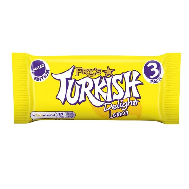 FRY TURKISH DELIGHT LEMON (22 x 3PACK) 7 MAY DATED
