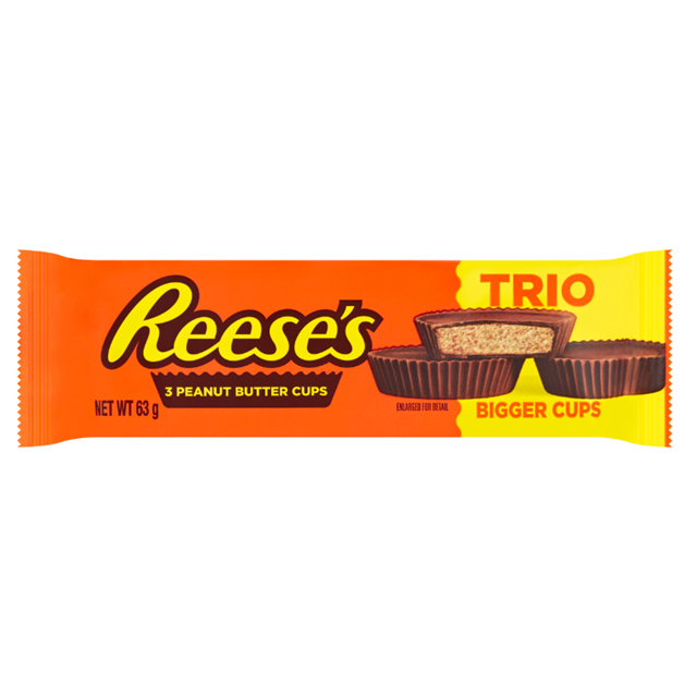 REESE'S PEANUT BUTTER CUP TRIO 63g (40 PACK) 20 OCTOBER DATED