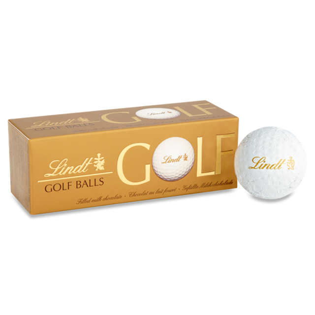 LINDT MILK CHOCOLATE GOLF BALLS 3 PACK 110g