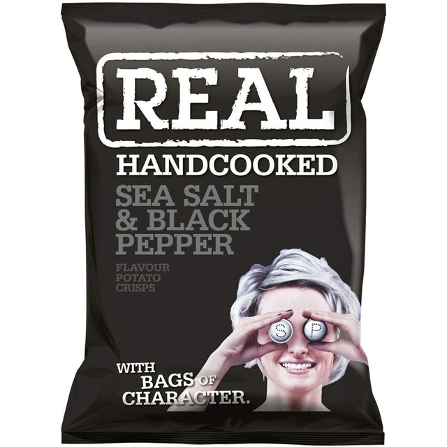 REAL CRISPS SEA SALT & BLACK PEPPER 35g (24 PACK)