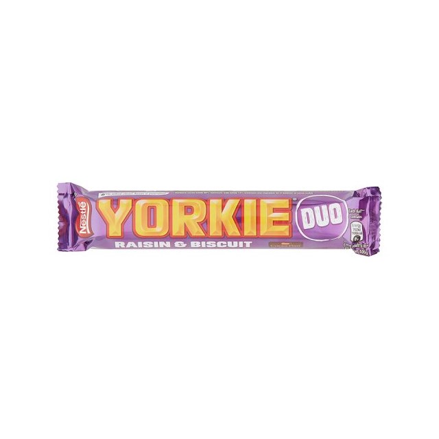 Yorkie Milk Chocolate Raisin & Biscuit Duo 66g 24 Pack