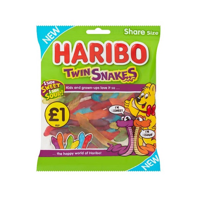 HARIBO £1 TWIN SNAKES 160g (12 PACK)