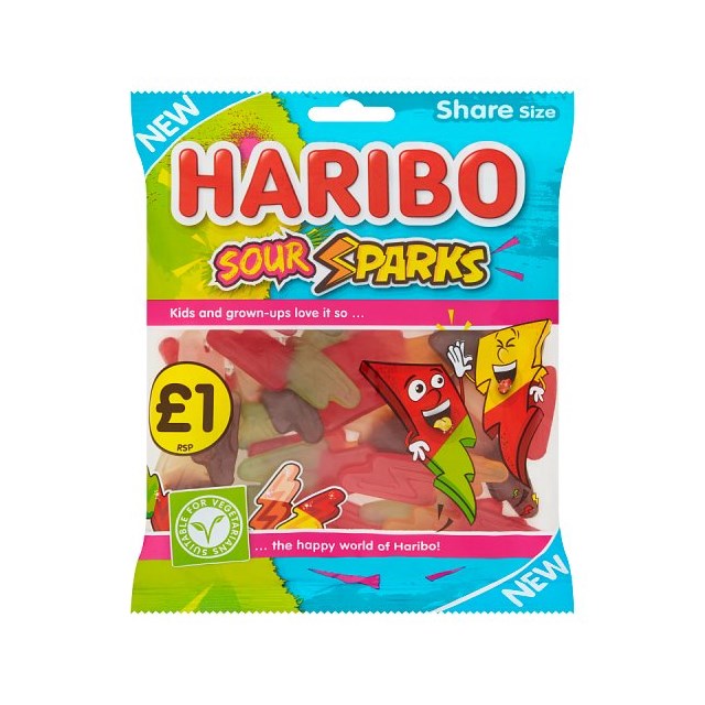 HARIBO £1 SOUR SPARKS 160g (12 PACK)