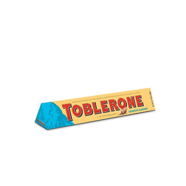 TOBLERONE CRUNCH ALMONDS MILK CHOCOLATE BAR 360g (10 BARS)
