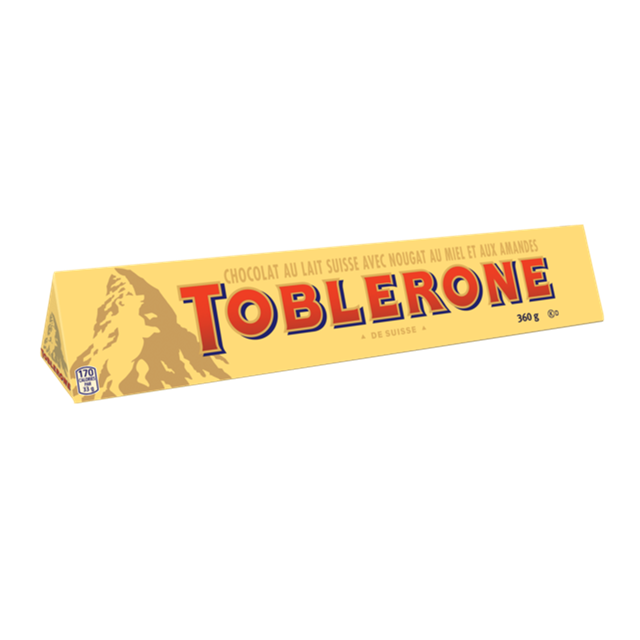 TOBLERONE MILK CHOCOLATE BAR 360g (10 BARS)