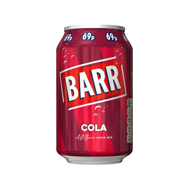 Barrs Cola 330ml 69p 24 Pack