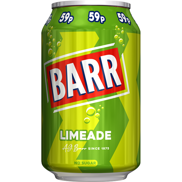 Barrs Limeade 330ml 59p (24 Pack)