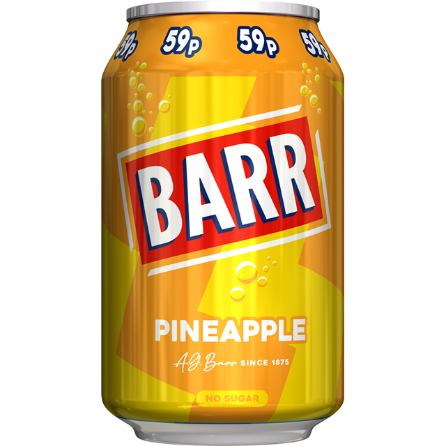 Barrs Pineapple 330ml 59p (24 Pack)