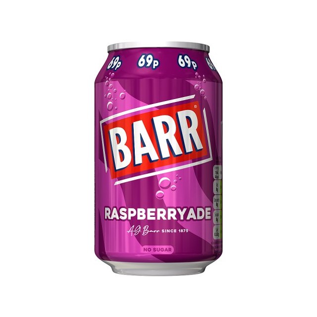 Barrs Raspberryade 330ml 69p 24 Pack