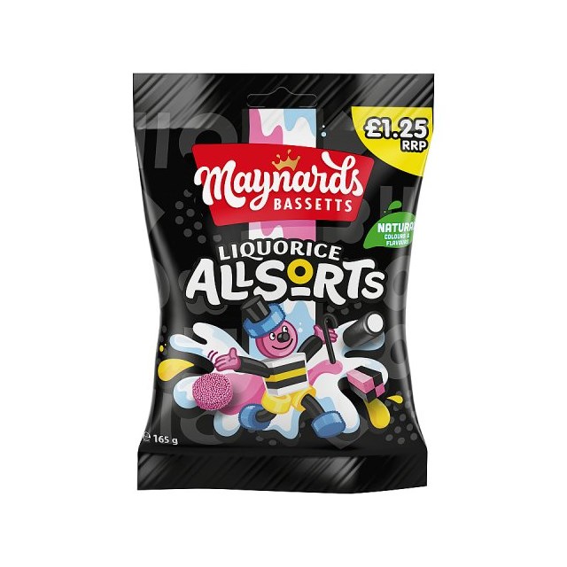 Maynards Bassetts Liquorice Allsorts £1.25 130g (12 Pack)