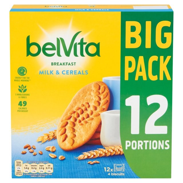 Belvita Breakfast Milk & Cereals Biscuits 2 x 12 Pack 96 Biscuits