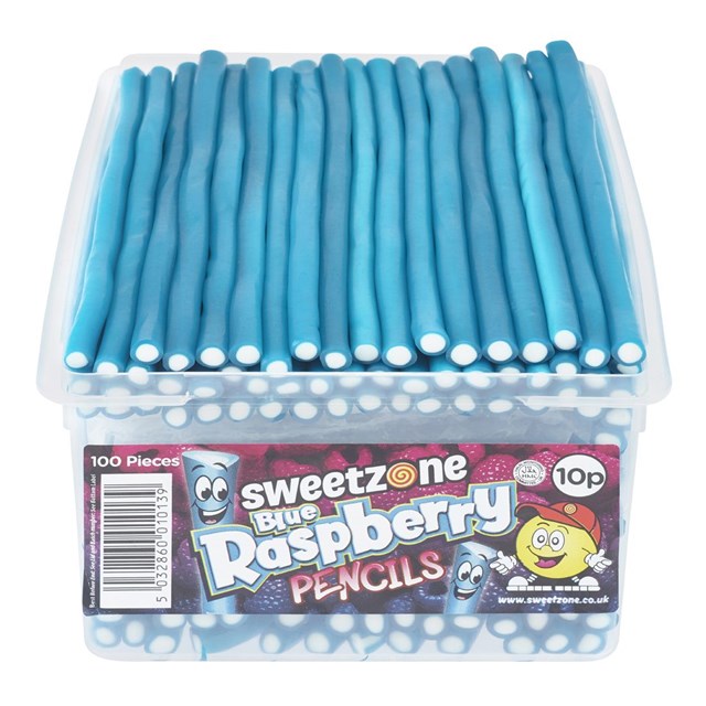 Sweetzone Blue Raspberry Pencils Tubs 100 Pieces 10p