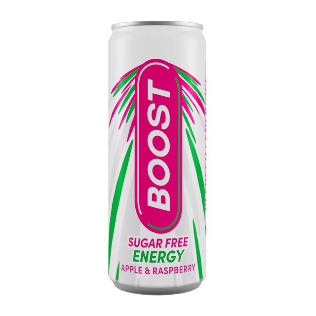 Boost Energy Drink Apple & Raspberry Sugar Free 250ml 75p 24 Pack