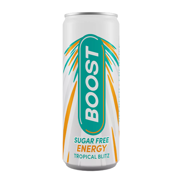 Boost Energy Drink Tropical Blitz Sugar Free 250ml 75p 24 Pack