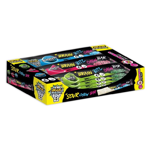 Brain Blasterz Bitz Sour Chew Bar Variety Pack 20g (24 Pack)