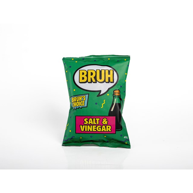 Bruh Crisps Salt & Vinegar 40g 24 Pack