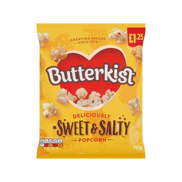 Butterkist Sweet & Salty Popcorn 70g £1.25 (15 Pack)