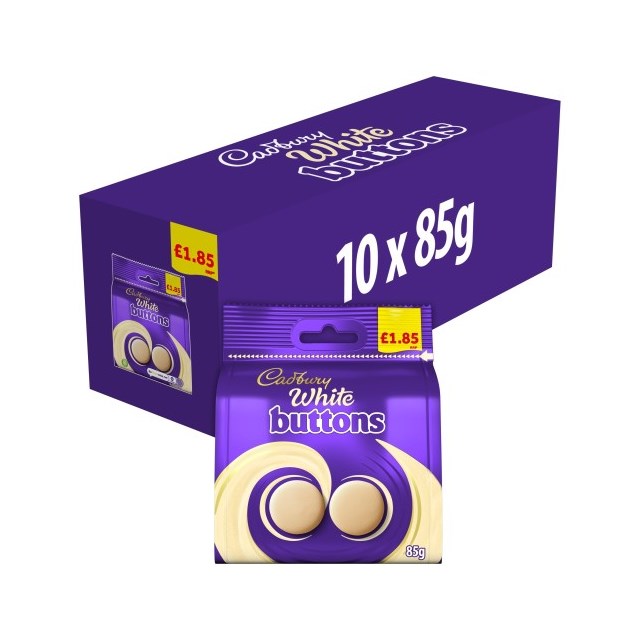 Cadburys White Chocolate Giant Buttons 85g £1.85 10 Pack
