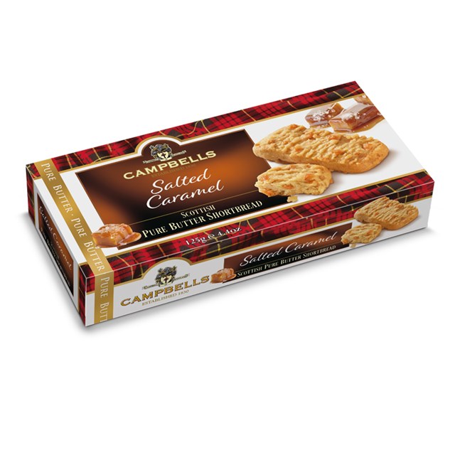Campbells All Butter Shortbread Salteed Caramel Fingers 125g 12 Pack