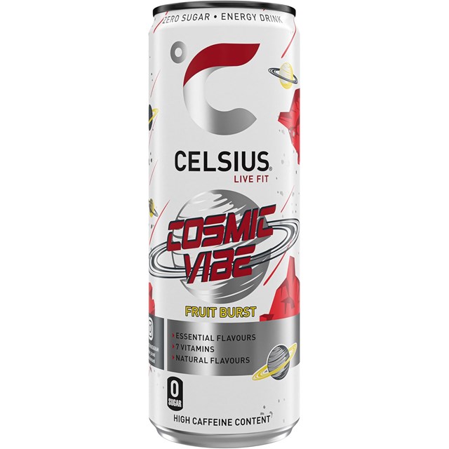 Celsius Energy Drink Cosmic Vibe Fruit Burst 355ml 12 Pack